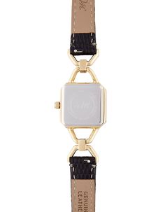 This luxurious watch has a clean and sophisticated look. The square watch dial features a minimalist design. If you look closely, the cut glass on the watch dial gives an added touch of style while the small watch face appears almost like a piece of jewelry. Wearing this piece will give you an eye-catching accessory that everyone will compliment. Ditch the big and bulky watches for this model which accentuates your elegance and femininity. Case color: Gold Case size: 22mm × 22mm Case thickness (