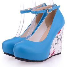 Brand Name: SgesvierOrigin: CN(Origin)Upper Material: PUToe Shape: Round ToeWith Platforms: YesPlatform Height: 3-5cmHeel Height: Super High (8cm-up)Heel Type: WedgesPump Type: Ankle StrapStyle: sweetFashion Element: BuckleSeason: Spring/AutumnOutsole Material: Rubberis_handmade: YesPattern Type: SolidInsole Material: PUOccasion: CasualModel Number: B977Gender: WOMENFit: Fits true to size, take your normal sizeLining Material: PUClosure Type: Buckle StrapItem Type: PumpsColor: black.beige,white, Heels Blue Royal, Wedding Wedges, Costume Africain, Heels Blue, Floral Wedges, Wedges Heels, Blue Wedges, Platform Wedge Heels, High Wedges