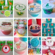 there are many different pictures of birthday items