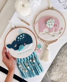 someone is working on their embroidery project