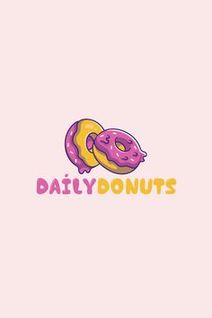 a pink and yellow donut logo with the words daily doughnuts on it