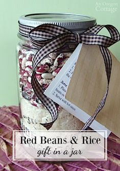 red beans and rice gift in a jar