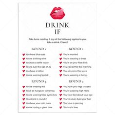 a valentine's day card with the words drink if