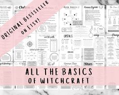 If you're new to witchcraft or you're just beginning your spiritual journey, you're probably overwhelmed with the massive amount of information available online and in books. As a former baby witch, I completely understand! All I wanted when I was starting my craft was simple, to the point information, all in one place. To help all my fellow witch friends, I've done just that! You'll get a single, information rich page of each of these topics: - Tarot - Zodiac/Star Signs - Chakras - Numerology - Major Arcana Meanings, Printable Grimoire Pages, Book Of Shadows Pages, Grimoire Pages, Spell Books, Tarot Meanings, Witch Craft, Palm Reading