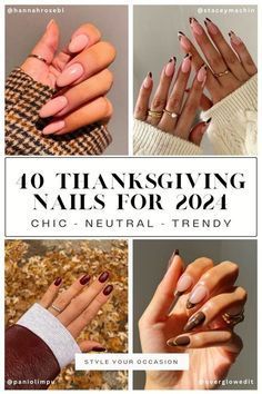 November Nails Neutral, Thanksgiving Nails Acrylic Almond, Nail Ideas Short Square, Nail Ideas Short, Brown Fall Nails, Thanksgiving Nail Ideas, Nail Designs For Fall, Fall Almond Nails, Thanksgiving Nail Designs