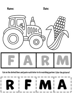 the farm worksheet is filled with pictures to help kids learn how to write