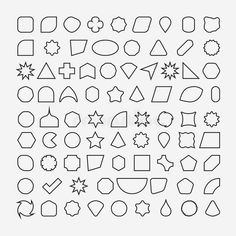 a set of different shapes that can be used to make an outline for a design