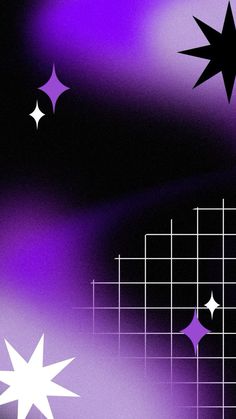 an abstract purple and black background with stars