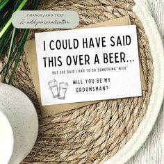 a card that says i could have said this over a beer