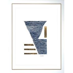 the letter e is made out of blue and white stripes with gold foil on it