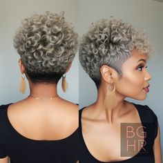 ©2024bghrocks-37 Pixie Cut For Black Women, Natural Pixie Cut, Silver Hair Short, Short Blonde Curly Hair, Grey Hair Weave, Pixie Cut Curly Hair, Silver Haired Beauties, Hair Sprays