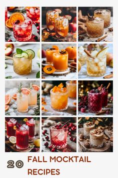 the fall cocktail recipe book is filled with different drinks