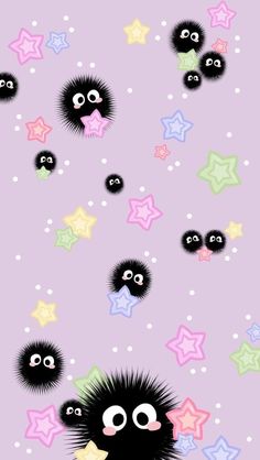 an animal with stars in the background on a purple background, there is a star pattern and