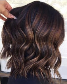 Dark Brown Hair Color with Babylights Hair Colour Ideas For Brunettes, Hair Colour Ideas, Cinnamon Hair, Fall Winter Hair Color, Dark Brunette Hair, Brunette Balayage, Beach Wave Hair