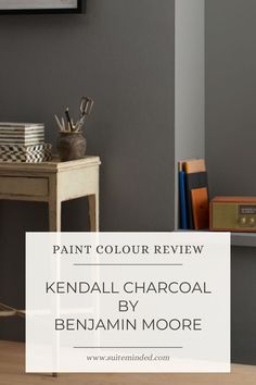 Kendall Charcoal is another one of my favourite dark paint colours. It’s a sophisticated and versatile dark grey that has become a favourite in interior decorating. With its rich, deep hue, this colour effortlessly combines elegance and modernity, making it an ideal choice for creating a striking focal point or a cozy, enveloping atmosphere. Its balanced undertones of green and slightly brown bring warmth and depth, ensuring it complements a variety of styles and colour palettes. White Upper Cabinets, Benjamin Moore Gray, Charcoal Paint, Dark Paint Colors, Dark Paint, Paint Colors Benjamin Moore, Benjamin Moore Colors