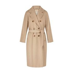 Long coat, notched tailored collar, side welt pockets, visible stitching, double-breasted button closure, roll up kimono sleeves to fit arm length, length 120 cm Spring Wool Coat With Lapel Collar And Concealed Placket, Luxury Spring Wool Coat With Double Button Closure, Beige Double-breasted Wool Coat For Work, Luxury Wool Coat With Double Button Closure For Spring, Timeless Spring Outerwear With Double Button Closure, Luxury Pea Coat With Double Button Closure For Spring, Luxury Spring Pea Coat With Double Button Closure, Spring Business Wool Coat With Double-breasted Buttons, Luxury Double-breasted Spring Pea Coat