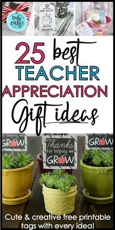 the 25 best teacher appreciation gift ideas with free printable tags for teachers and students