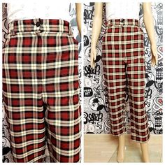 "RED Plaid Pants womens Plaid Pants Retro Pants womens Pants Checkered Pants Vintage Tartan Pants Golf Pants Disco Pants L plaid bottom plaid Trousers 97%-polyester; 3%-viscose height of the woman in the photo - 180 cm Please refer to photos for details of condition. Condition: very good vintage Measurements: Inseam 65 cm/25.6\" Length: 94cm/ 37.0 \" Waist 84cm/ 33.1\" Rise: 31 cm/ 12.2\" Tag size: 42 note The color on the pictures may vary due to monitor settings and light reflections. Ready to Womens Plaid Pants, Red Plaid Pants, Checker Pants, Plaid Pants Women, Hipster Pants, Tartan Pants, Brown Leather Coat, Mens Leather Clothing, Retro Pants