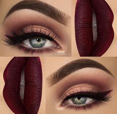 Maroon Matte Lipstick, Brown Smokey Eye Makeup, Make Up Diy