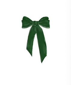 a green bow on a white background