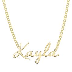 Ladies Shiny Name Plate Necklace Real 14K Gold - bayamjewelry Necklaces Collection, Mens Diamond Earrings, 10k Gold Bracelet, Name Plate Necklace, Gold Band Wedding Ring, 10k Gold Chain, Mens Diamond Bracelet, Picture Necklace, Platinum Wedding Band