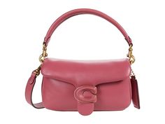 COACH Leather Covered C Closure Pillow Tabby Shoulder Bag 18 - Handbags : B4/Rouge : Please Note: COACH items cannot be shipped to military addresses (APO or FPO) and addresses in Hawaii, the Virgin Islands, Guam or any other locations outside of the continental US. COACH Leather Covered C Closure Pillow Tabby Shoulder Bag 18 reimagines the structured silhouette of an archival 1970s Coach design with plush, ultra-soft leather and wrapped Signature hardware. The compact 26 features two detachable Coach Pillow Tabby, Tabby Shoulder Bag 26, Pillow Tabby, Coach Pillows, Tabby Shoulder Bag, Colorful Bags, Brown Handbag, Chic Accessories, Coach Leather