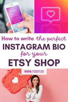 How to write the perfect Instagram bio for your Etsy shop - Tizzit.co Perfect Instagram Bio, Best Bio, Instagram Bio Ideas, Instagram Sales, Bio Ideas