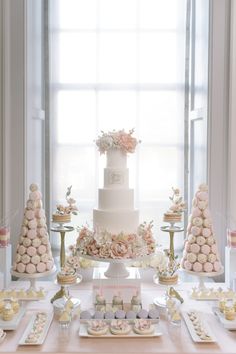 an image of a table with desserts on it and the words babyshowerromals below