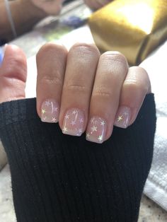 Sparkle Gel Nails, Clear Gel Nails, Neutral Nail Art Designs, Matte Make Up, Milky Nails, Short Gel Nails, Glitter Gel Nails, Short Acrylic Nails Designs