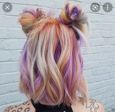 Hair Colors Ideas, Underlights Hair, Hair Color Orange, Multicolored Hair, Pastel Hair, Halloween Hair, Hair Dye Colors