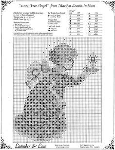 a cross stitch pattern with an image of a teddy bear