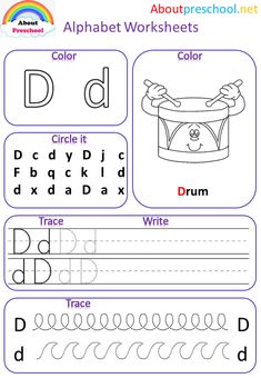 the alphabet worksheet for children to learn how to write and draw letters with pictures