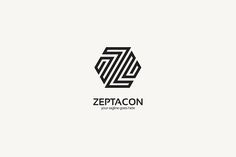 a black and white logo with the letters zeptacon in it's center