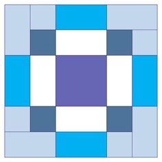 a blue and white patchwork quilt block