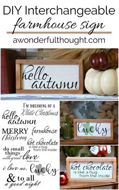 the diy interchangeable farmhouse sign is an easy way to decorate your home for fall