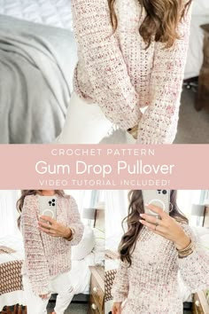 the crochet pattern for this crop top pullover is very easy to make