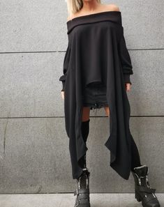 Asimetric Woman Tunic/Gothic Woman Top/ Loose Top/ Extravagant Tunic/Party Top/Black Tunic/Longsleeve Tunic/Designer Handmade Clothes Size Guide cm Size XS: Bust 84cm/Waist 64cm/ Hip 90cm Size S: Bust 88cm/Waist 68cm/ Hip 94cm Size M: Bust 92cm/Waist 72cm/ Hip 98cm Size L: Bust 96cm/Waist 76cm/ Hip 102cm Size XL: Bust 100cm/Waist 80cm/ Hip 106cm Size 2XL: Bust 104cm/Waist 84cm/ Hip 110cm Size 3XL: Bust 108cm/Waist 88cm/ Hip 114cm Size 4XL: Bust 112cm/Waist 92cm/ Hip 118cm Size 5XL: Bust 116cm/Wa Nomad Fashion, Moschino Dress, Woman Top, Loose Top, Black Tunic, Loose Tops, Party Tops, Womens Tunics, Boho Chic Fashion