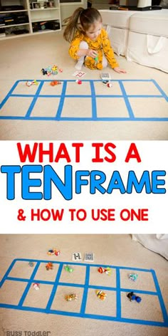 Ten Frame Preschool Math Activity: preschool activity; math activity for preschoolers; number sense activity; quick and easy learning activity from Busy Toddler Outdoor Number Activities Preschool, Connect 4 Learning Preschool, Transparent Counters Activities, Preschool Graphing Activities, Kindergarten Number Sense, Easy Learning Activities, Ten Frame Activities, Toddler Math, Activity Preschool