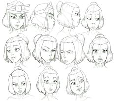 a bunch of different faces drawn by someone in the style of avatars, from head to face