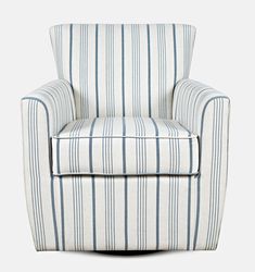 PRICES MAY VARY. 360 Degree Swivel Chair 17.5" Seat Height Cleaning Code W Polyester Upholstery Blue Stripes Pattern, Contemporary Coastal, Upholstered Accent Chairs, Swivel Accent Chair, Swivel Armchair, Functional Furniture, Beachcrest Home, Retail Furniture, Swivel Chair