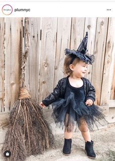 Baby Witch Costume Diy, Mommy And Me Witch Costume, Halloween Costumes 1 Year Girl, Witch Toddler Costume, Toddler Witch Costume, Toddler Witch Costumes, Baby Witch Costume, Dark Fairy Costume