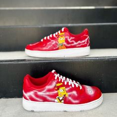 The Simpsons Air Force 1 Custom Jordan Off White, Air Shoes, Shoes Jordan, Print Shoes, Sneakers Addict