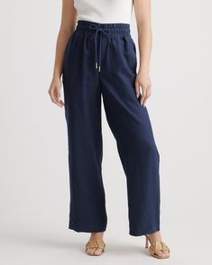 Looks like effortless style. Feels like pajamas. We love these wide-leg linen lounge pants from our best-selling European linen collection for casual work days, lazy weekends, and vacation vibes. Relaxed fit, elastic waistband, drawstring, and functional Linen Lounge Pants, Linen Lounge, Linen Wide Leg Pants, Linen Drawstring Pants, Linen Collection, Vacation Vibes, Wide Leg Linen Pants, European Linens, Casual Work