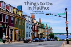 an image of a street scene with the words halifax on a budget