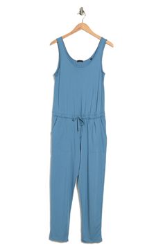 Look stylishly effortless and feel comfortable in this jersey jumpsuit that is a perfect year-round staple. Scoop neck Tank straps Drawstring waist 100% cotton Hand wash cold, line dry Imported Jersey Jumpsuit, Antique Blue, Drawstring Waist, Pajama Pants, Scoop Neck, Hand Wash, Jumpsuit, Rompers, Nordstrom