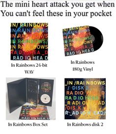 an advertisement for the rainbow box set includes cd's, cds and booklets