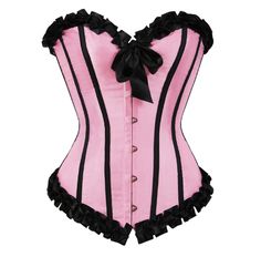 Sexy Victorian Floral Lace Corset Top with bow on Storenvy Fashion Costume Halloween, Gothic Lingerie, Fashion Corset, Satin Fashion, Lace Corset Top, Plus Size Corset, Pink Corset, Gothic Corset, Overbust Corset