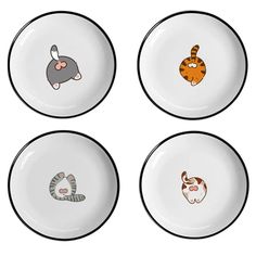 PRICES MAY VARY. Diameter: 5 inches. Height: 0.6 inch Material: High-fired ceramic.( Food safe) Design: Vivid cat butts pattern make the dinner more interesting and unique. Perfect for: Vinegar/Salad Soy Sauce/Wasabi/Chili Oil Dishwasher/microwave/oven safe. A great housewarming gift. Soy Sauce Plate, Cat Butts, Tea Bag Holders, Vinegar Salad, Ceramic Food, Dipping Bowls, Dip Sauce, White Dinnerware, Tea Bag Holder