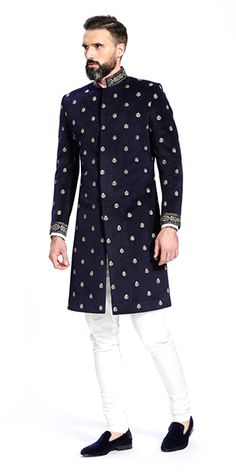 Achkan For Men, Indian Formal Wear, Tailored Suits For Men, Latest Kurta Designs, Man Dress Design, Custom Tailored Suits