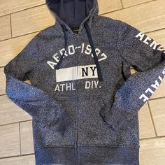 Mens/Women’s Hoodie By Aeropostale New Size Medium Blue/Gray/White Casual Blue Outerwear With Logo Print, Aeropostale Shirts, Aeropostale, Medium Blue, Blue Gray, Gray White, Blue Grey, Blue White, Color Blue